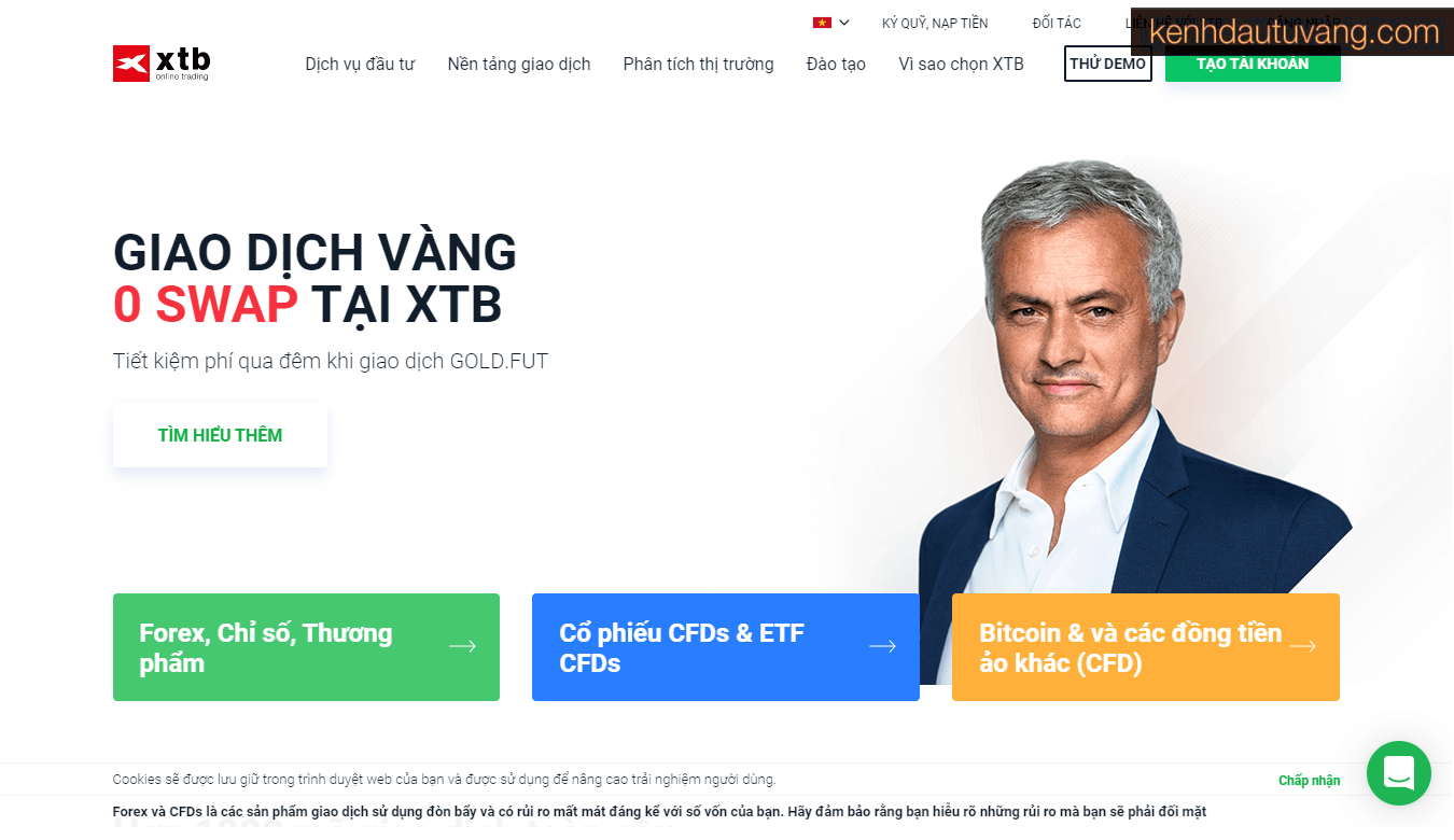 Website sàn XTB có hỗ trợ cả tiếng Việt và tiếng Anh phục vụ khách hàng hiệu quả